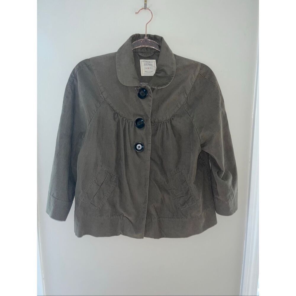 Y2K Old Navy Corduroy 3/4 Sleeve Jacket Brown M